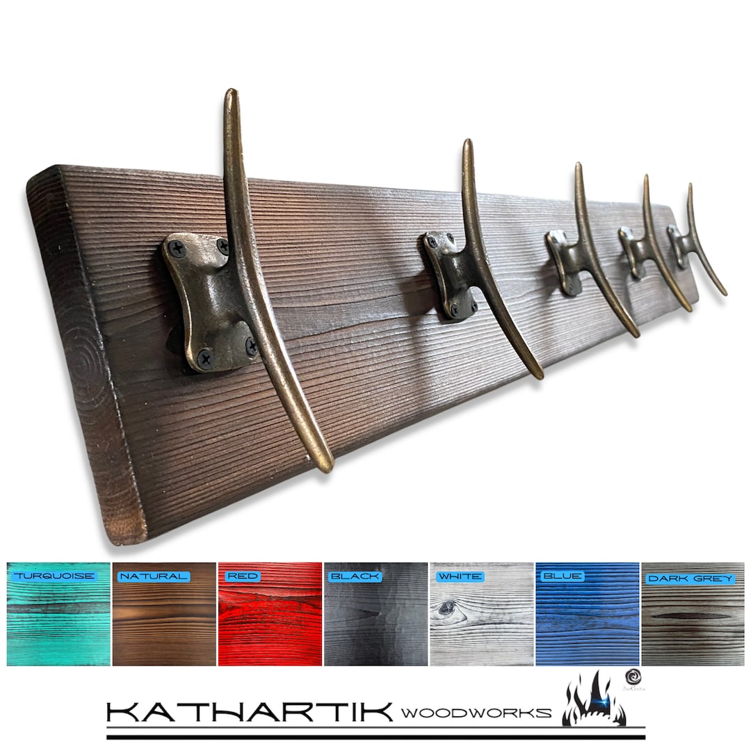 Boat Cleat Coat Rack 36 Inch With 5 Hooks Cleat Towel Hangers Etsy