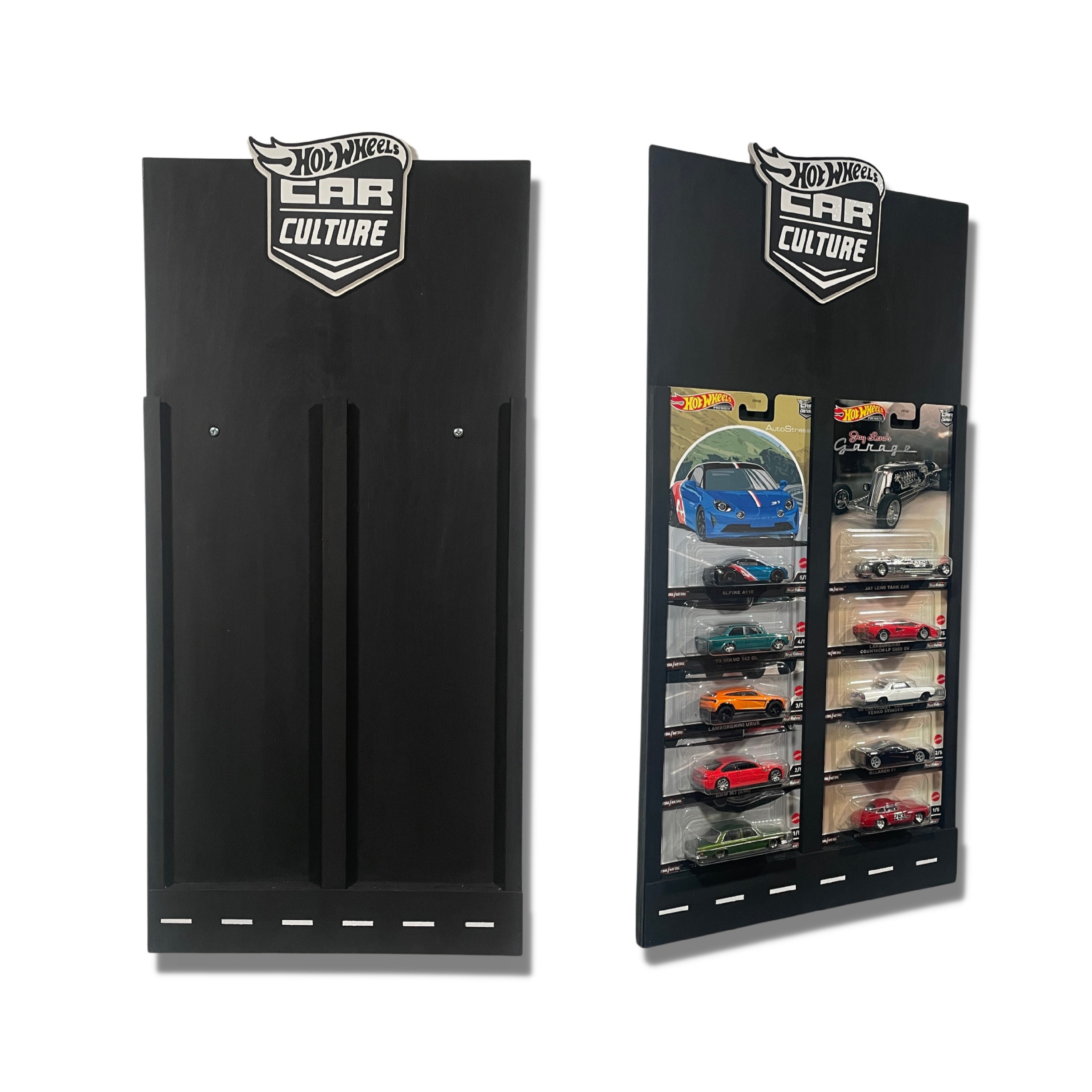 Présentoir Mural Voitures Miniatures En Forme De Roue - Jusqu'à 18 Modèles 1:64 (Hot Wheels) - Bois Et Caoutchouc - 9