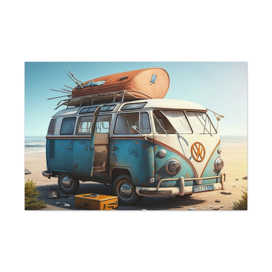 VW Camper Van Canvas Etsy