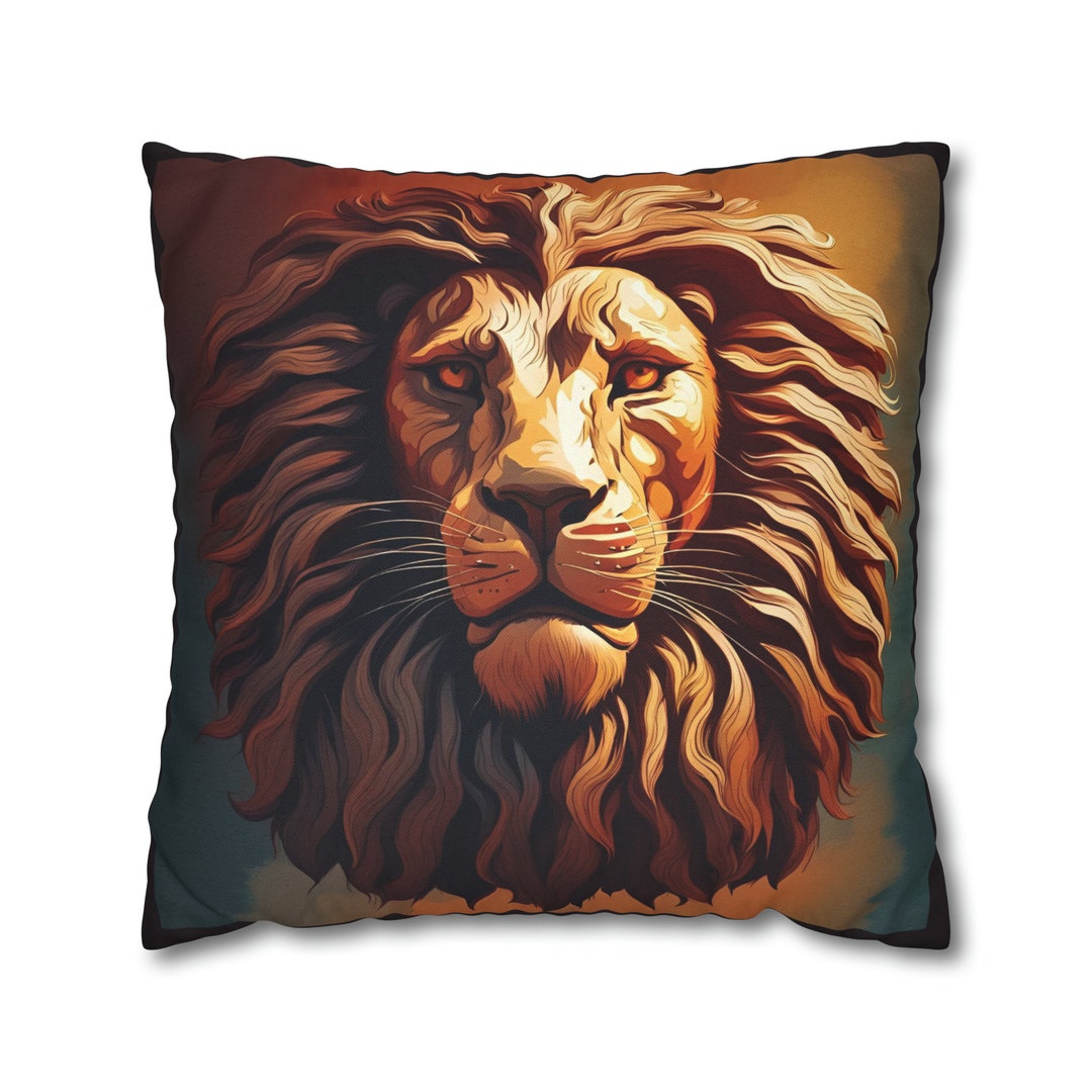 Dramatic Pillows Pillow Case Dramatic Lion Throw Pillows Throw Pillow Spring Cottagecore ...