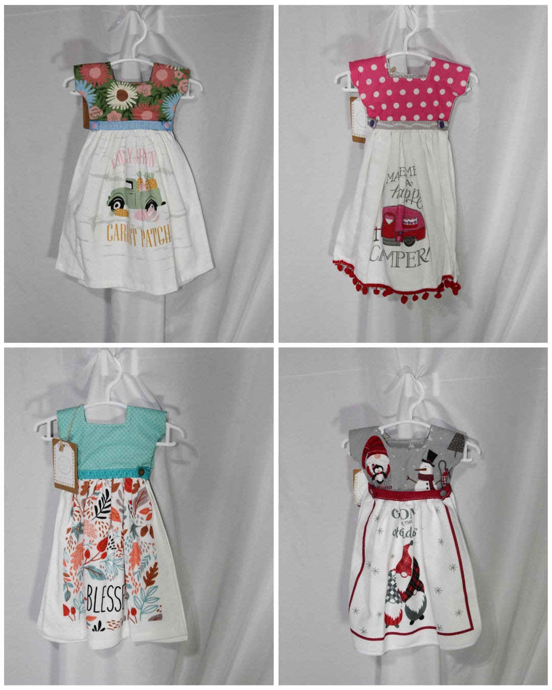 Set of 4 Seasonal Kitchen Towel Dresses Etsy