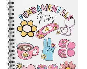 Fundamentals of Nursing Student Spiral Notebook: Ruled Line Journal with Pocket