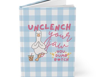 Silly Yoga Goose Notebook Funny Lined Hardcover Journal Gift