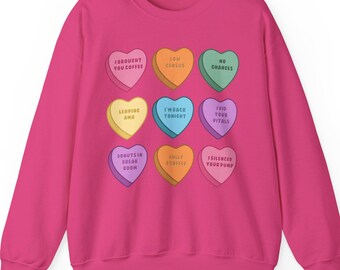 Valentine's Nurse Sweatshirt: Conversation Hearts Healthcare Tee