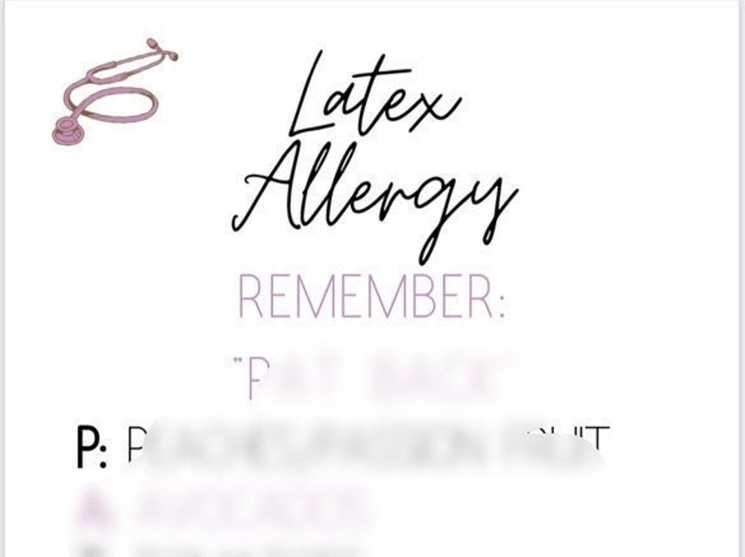 NCLEX Nursing Study Guide Latex Allergy Allergies Digital Instant