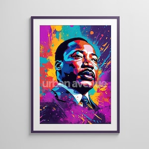 Martin Luther King Jr, MLK Art, Civil Rights Movement, Black History Month, Digital Art, Illustration, Black History Board, Card, Poster