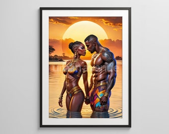 Romantic Black Couple, African American Couple, Love Clipart, In Africa, African Art, Valentines Day, Black Love, Black Man & Woman