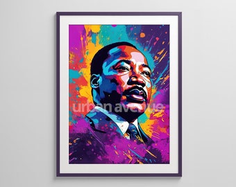 Martin Luther King Jr, MLK Art, Civil Rights Movement, Black History Month, Digital Art, Illustration, Black History Board, Card, Poster