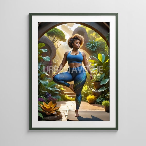 Black Woman Yoga | Black Girl Clipart | Yoga PNG | Yoga | Mystical | Black Yoga | INSTANT DOWNLOAD | Digital Print | Black Art | Wall Art