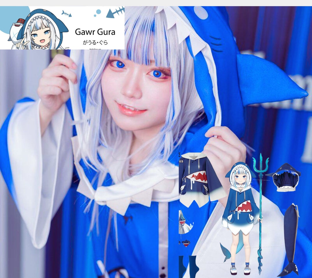 Gawr Gura Cosplay Costume Set for Women ENG Shark Outfit Etsy