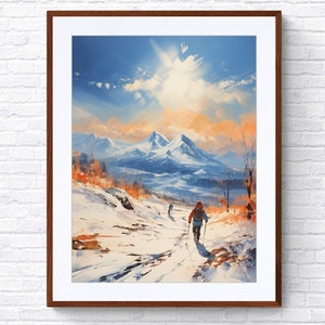 Serene Mountain Hike Art Print - Cartel de arte de pared aventurero, decoración del hogar inspirada en la naturaleza / 1024