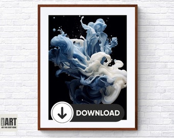 Fluid Abstract Wall Art Digital Download - Contemporary Digital Home Decor Printable Art | 1003