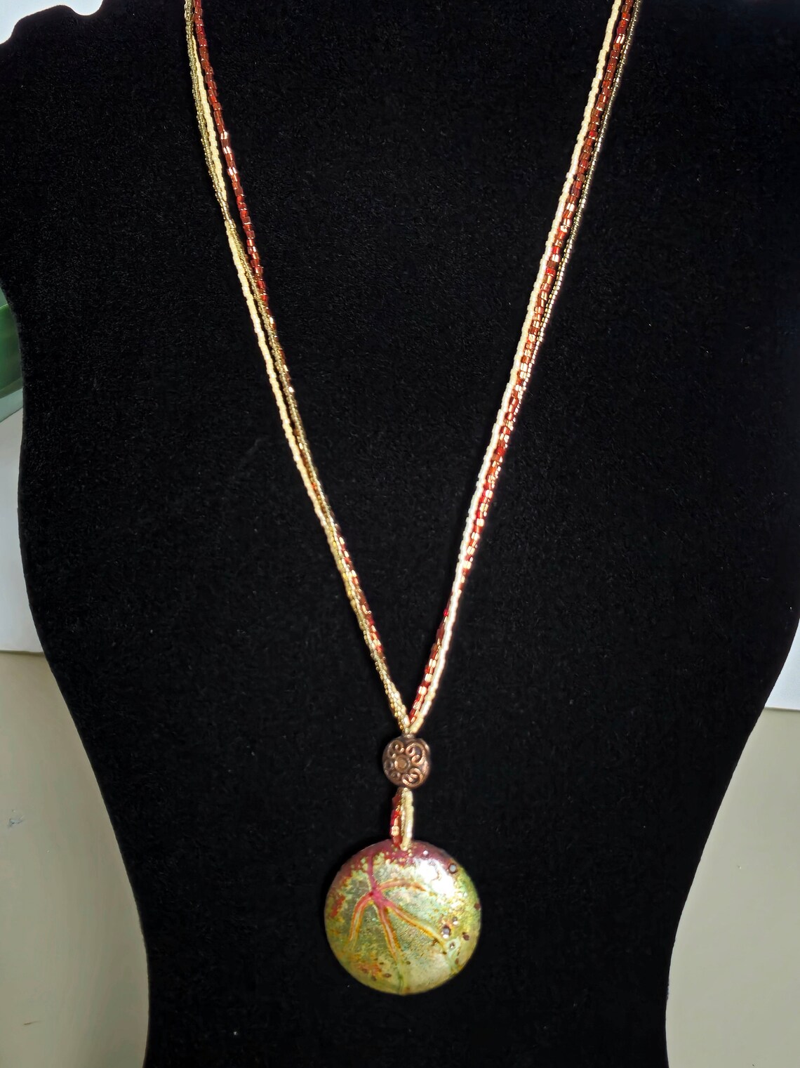 Vintage Autumn Colored Boho Beaded Multi Layered Necklace Bracelet Set ...