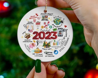 2023 Gepersonaliseerde kerstboomversiering, Grote evenementenornament, Jaar om nooit te vergeten Ornament, Grappig 2023 Kerstdecor, Kerstcadeauidee