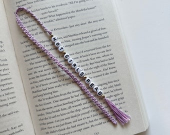 Hot girls read bookmark, macrame book mark, custom handmade bookmarks, customized bookmarks, dangle bead, beaded book accessories
