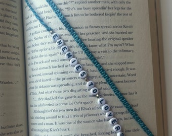 Enemies to Lovers bookmark, macrame book mark, custom handmade bookmarks, customized bookmarks, dangle bead, beaded book accessories