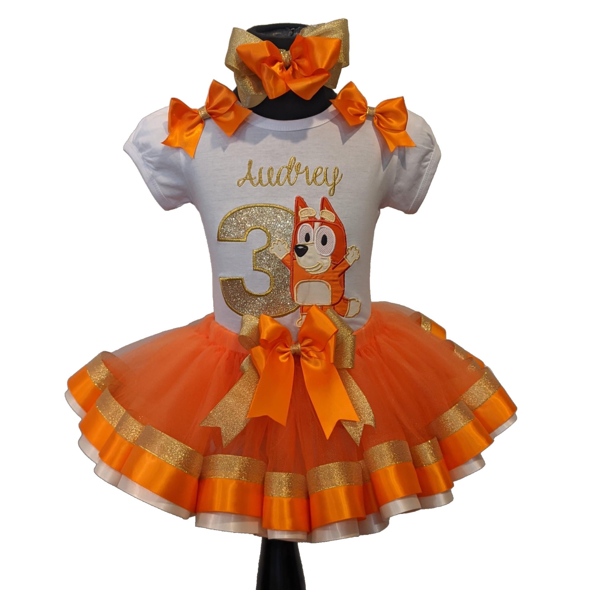 Full & Fluffy Orange Dog Tutu Set