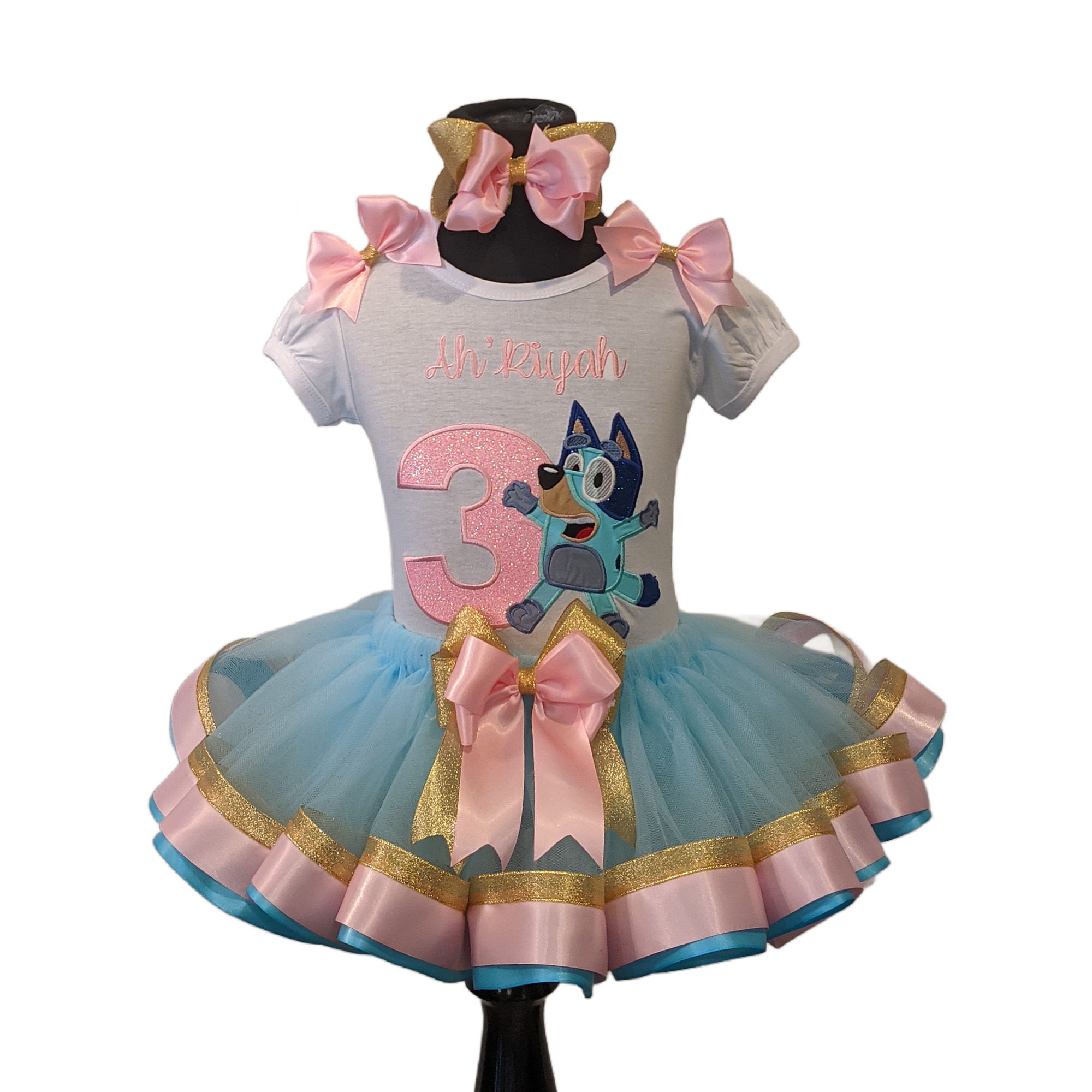 Extra Fluffy Blue Dog Ribbon Tutu
