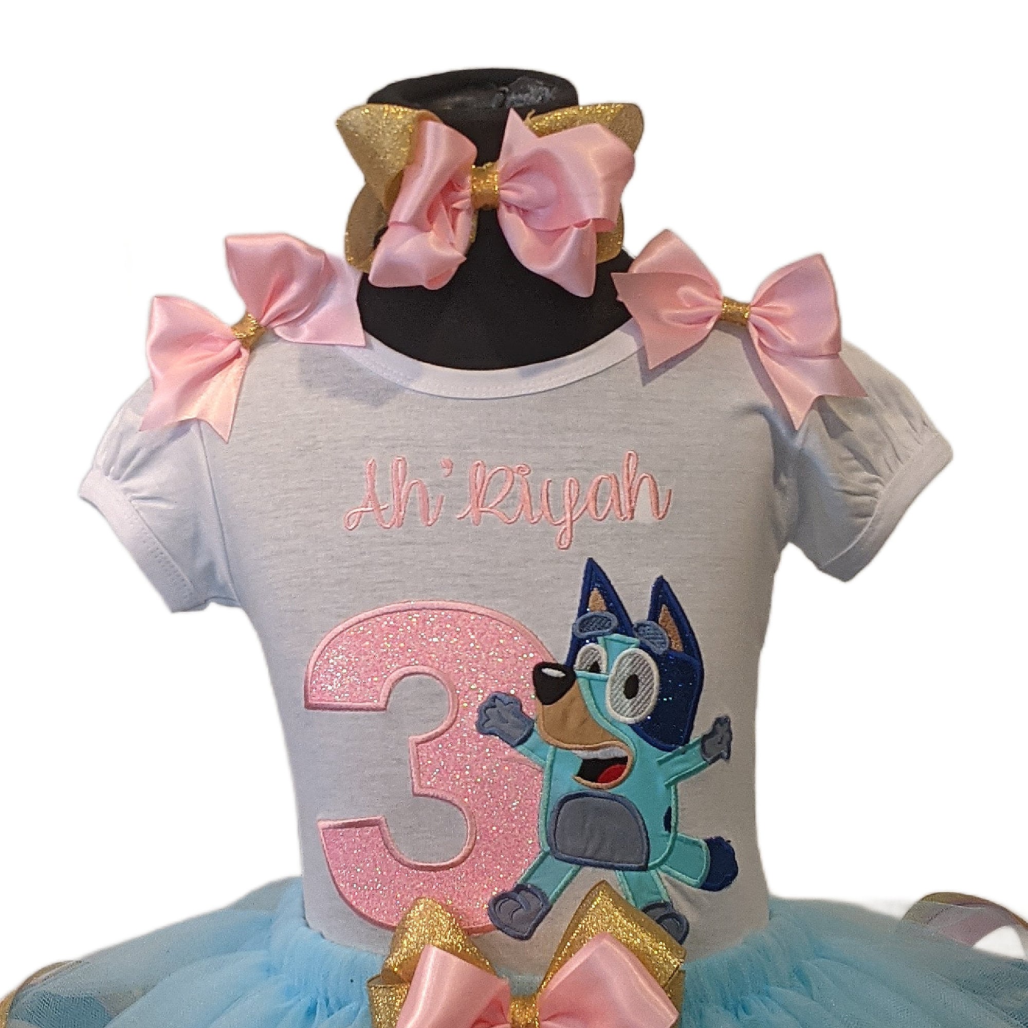 Extra Fluffy Blue Dog Ribbon Tutu