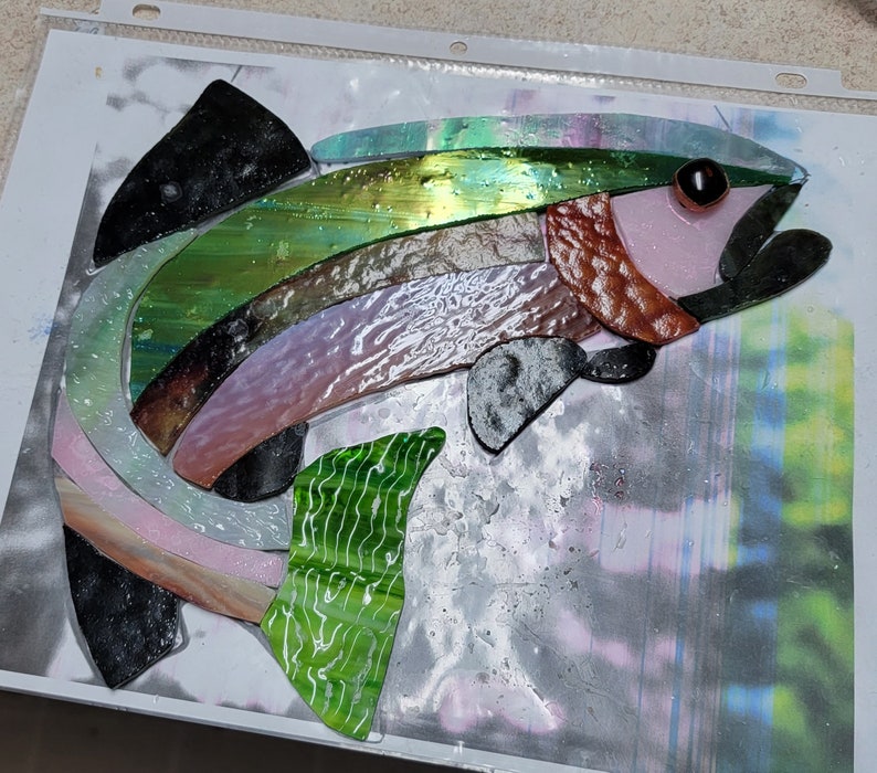 Stained Glass Trout Etsy