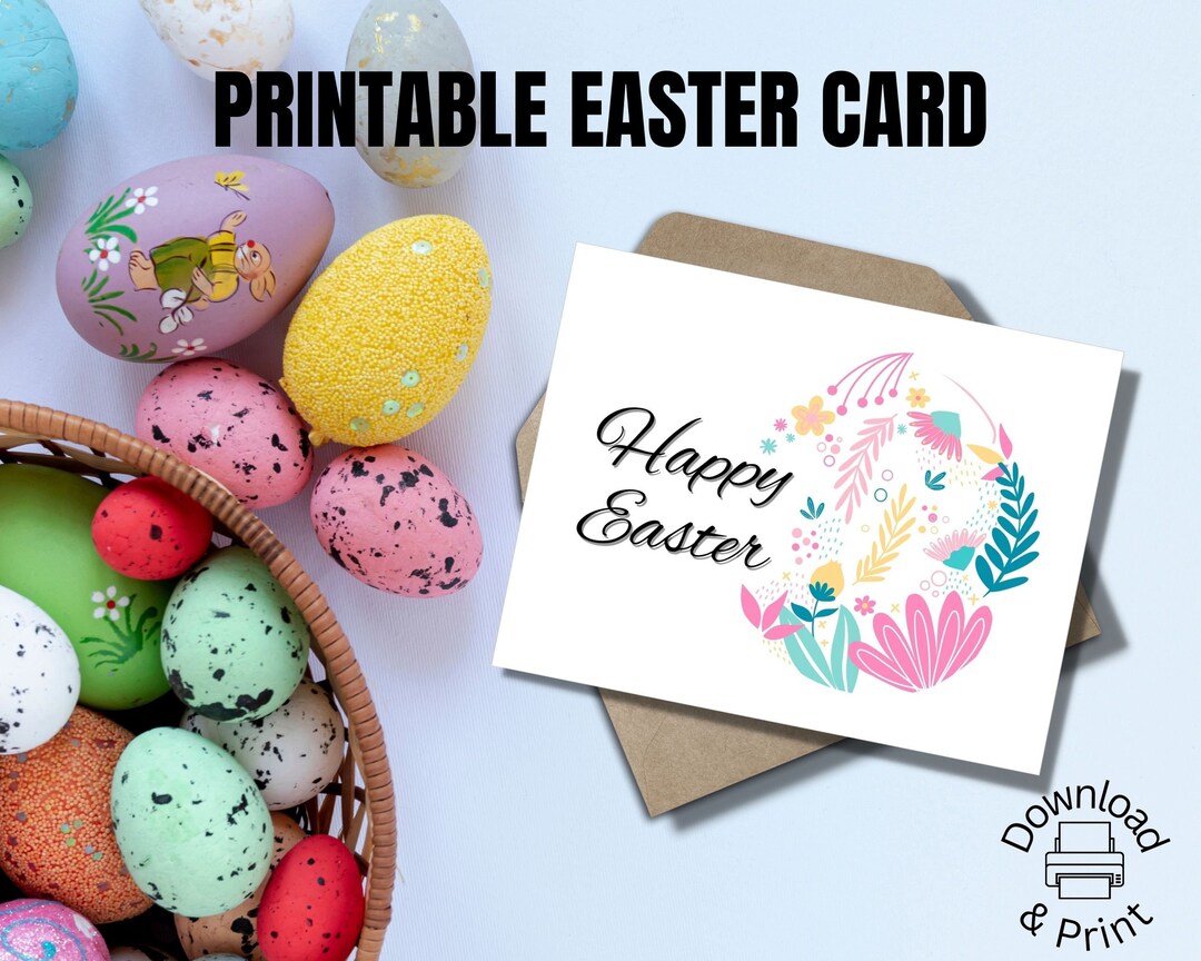 Printable Easter Card Kids Easter Printable happy Easter Printable ...