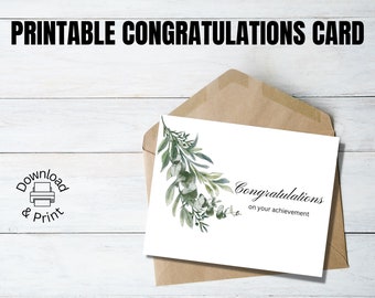 Floral Printable Congratulations Card | Congrats Card Printable | Promotion Card | New job card |Graduation card |Digital |Foldable |2 sizes