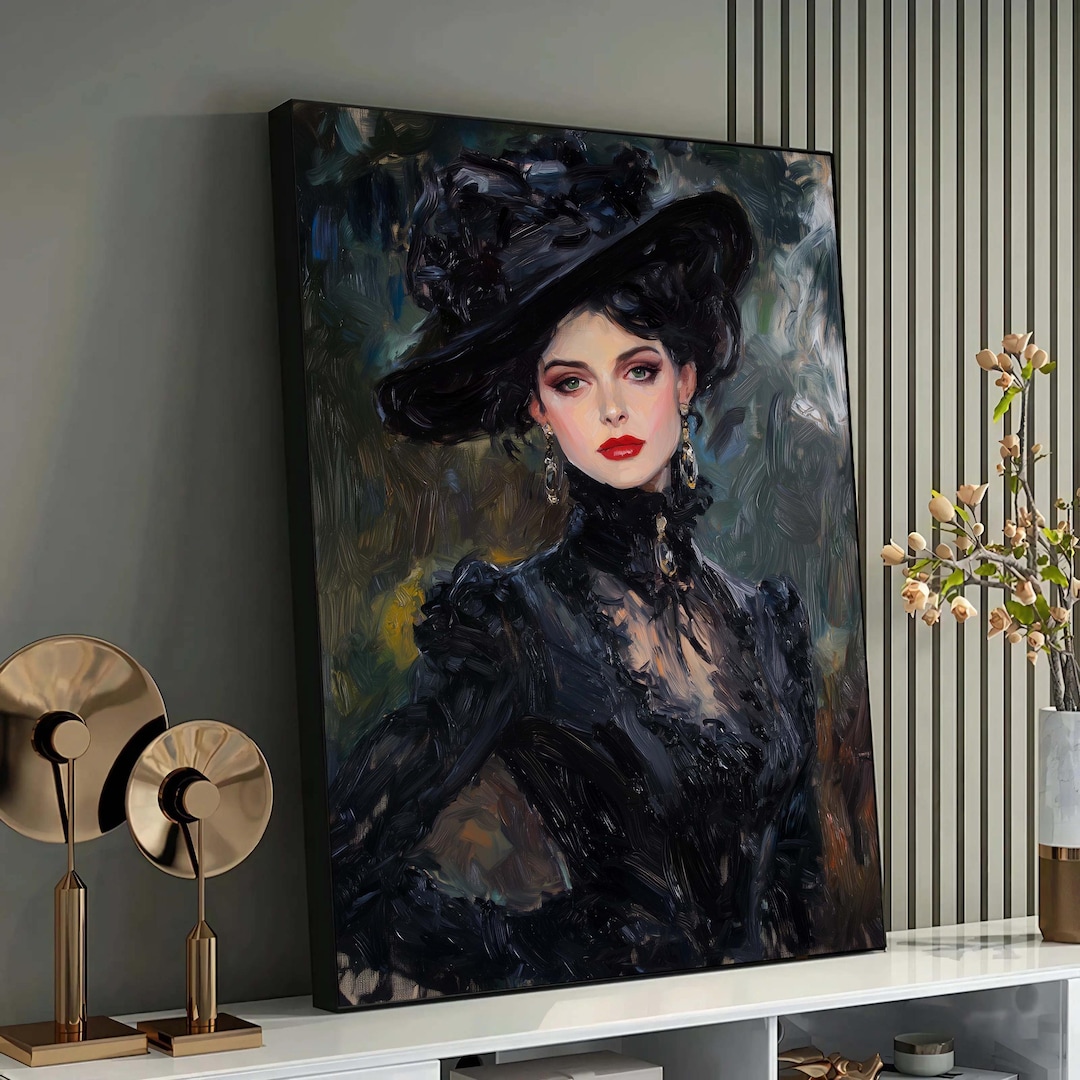 Elegant Victorian Lady Portrait – Vintage Oil Painting Style, Classic ...