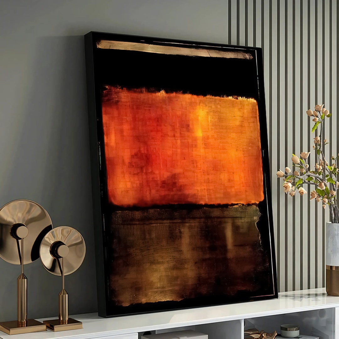 Marc Rothko Frames Mark Rothko Black Orange Framed Canvas Painting,abstract Canvas Wall ...