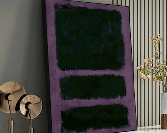 Mark Rothko Purple Canvas, Framed Abstract Wall Art, Minimalist Canvas Painting, Modern Ready-to-Hang Decor, Contemporary Art