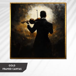 Violinist in the Spotlight, Classical Music Art, Violin Player Canvas, Elegant Music Decor, Ready to Hang, Music Wall Canvas