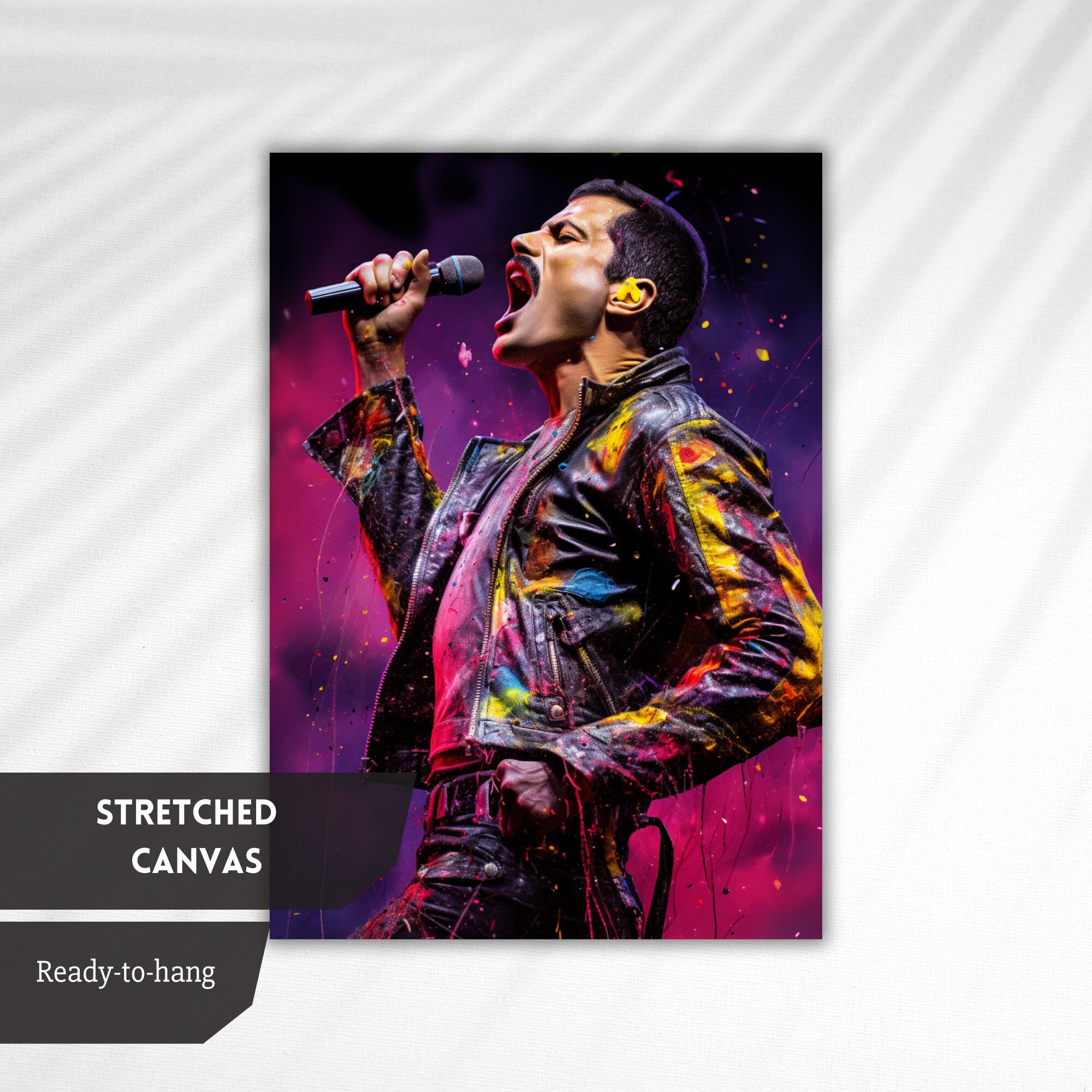 Musician Portrait Art, Vibrant Canvas Print, Abstract Singer Painting ...