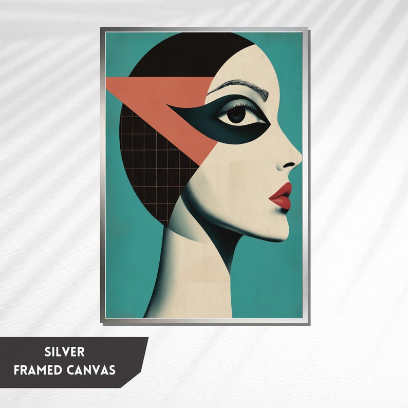 Geometric Woman Portrait Art – Modern Abstract Face, Minimalist Pop Art ...