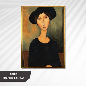 Elegant Woman in Black Hat – Vintage Style Portrait, Minimalist ...