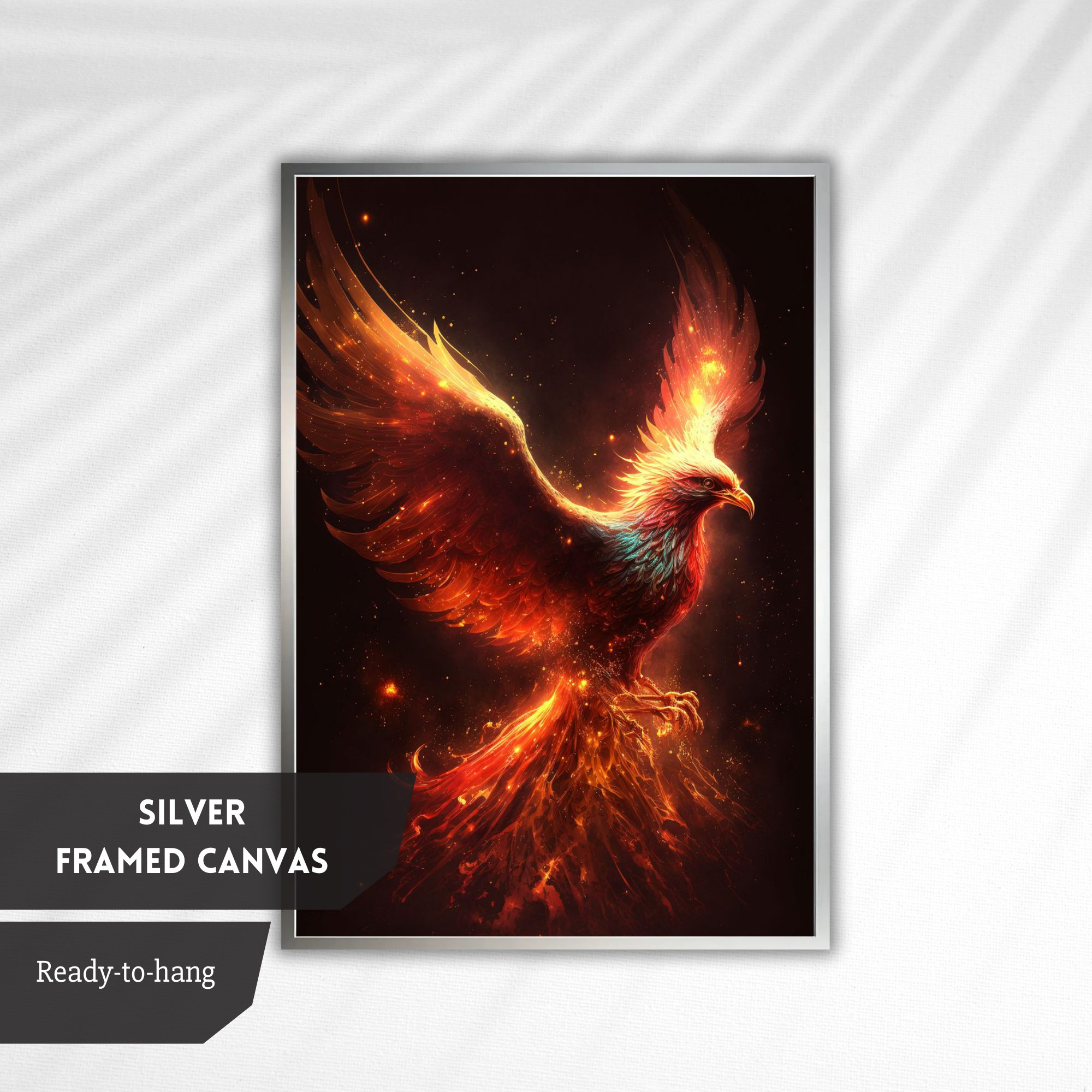 Majestic Phoenix Rising Art Canvas Print,mythical Fire Bird Wall Art ...