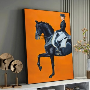 Modern Equestrian Decor - Contemporary Horse, Home Decoration, Unique Gift for Horse Lovers, Dressage Artwork - Customizable Sizes Available