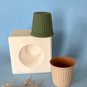 Stampo per tazza, stampo per colata di barbottina, ceramica e porcellana, kit artigianale, tazza in gesso, colata di ceramica, stampo fatto a mano,