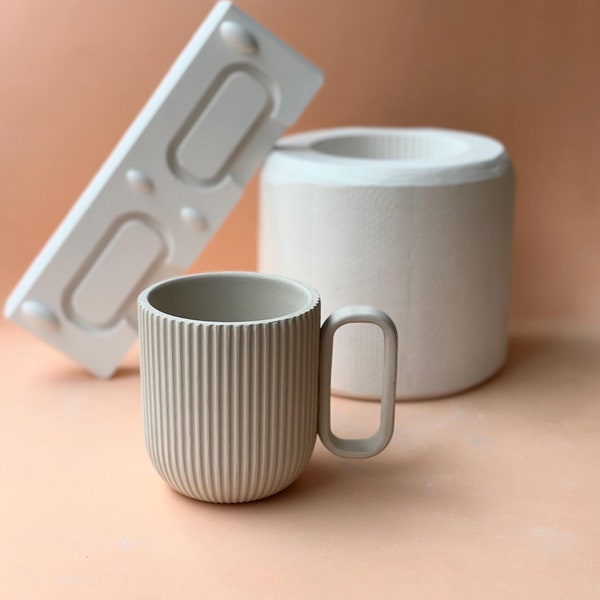 Slipcasting plaster mold form Gipsform for Medium size mug,handled Mug