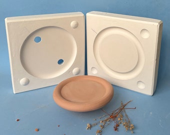 Plate Mold, Slip Casting Mold Ceramics And Porcelain, Craft Kit,Plaster Mug, Ceramic Casting,Handmade Mold,