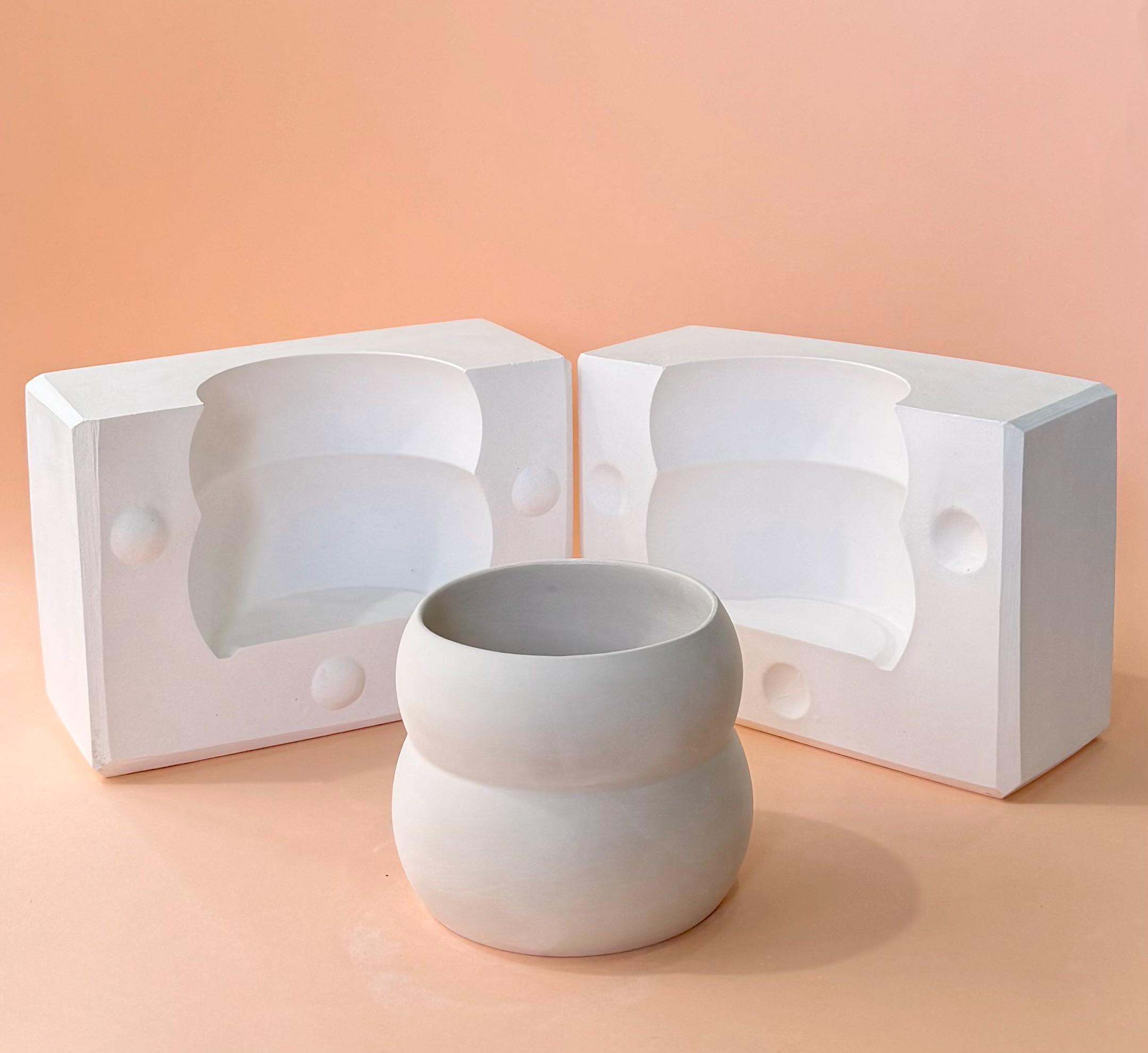 Slipcasting Plaster Mold Ceramic Form Gipsform Medium Size Mug Cup Vase ...