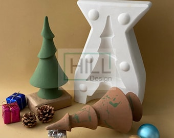 Stampo albero di Natale, Stampo Babbo Natale, Ceramica e porcellana, Kit artigianale,Tazza di gesso, Colata in ceramica, Stampo fatto a mano,