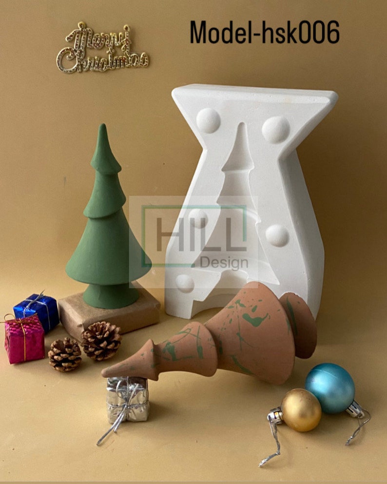 Christmas Tree Mold, Santa Mold, Ceramics And Porcelain, Craft Kit,Plaster Mug, Ceramic Casting,Handmade Mold, image 1