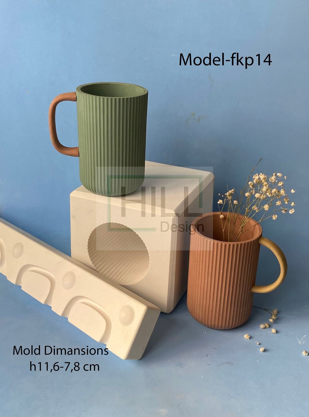 Mug Mold, Slip Casting Mold Ceramics and Porcelain, Craft Kit,plaster