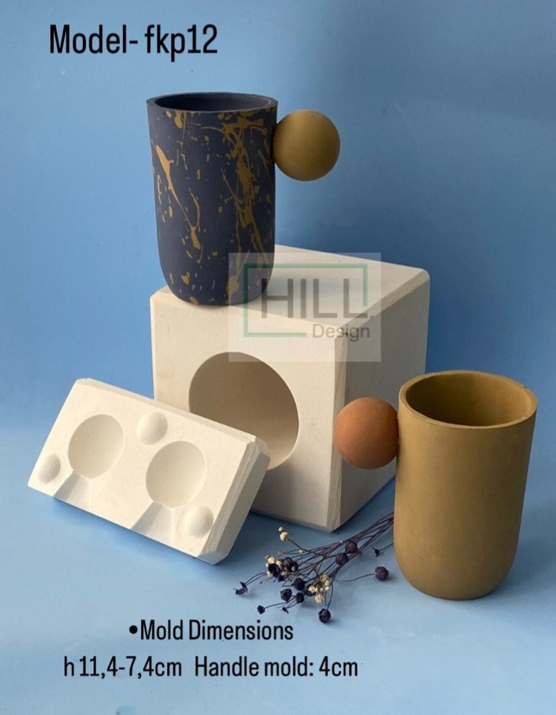 Plaster Handle Set, Mug Handle Mold, Mold for Handle, Concrete Mold