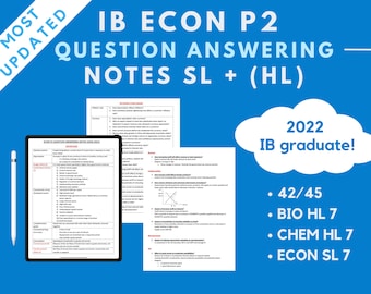 IB Econ SL/(HL) P2 Question Answering Notes