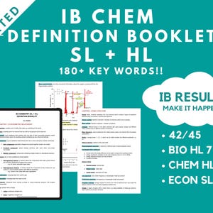 IB Chemistry Definition Booklet (SL + HL)