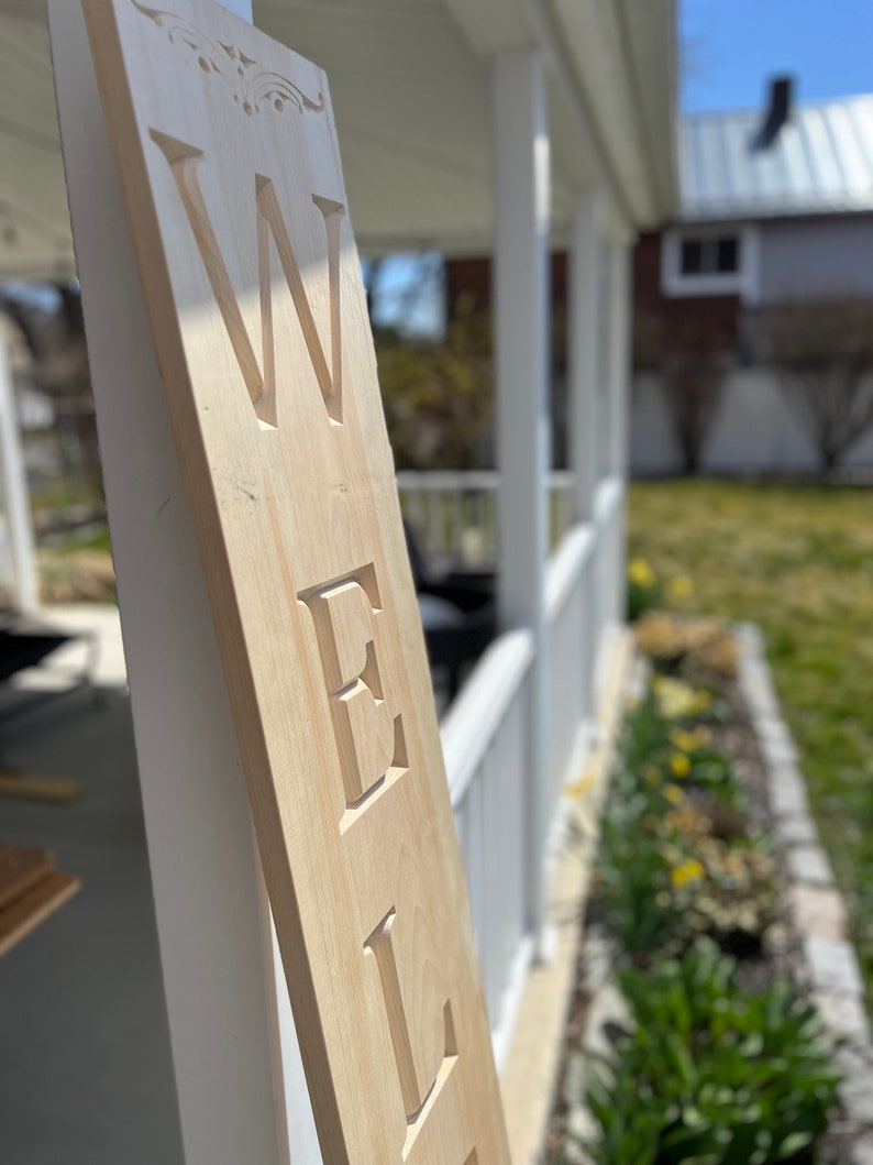 3D Welcome Leaner Carved Porch Sign Welcome Sign Porch Decor Carved ...