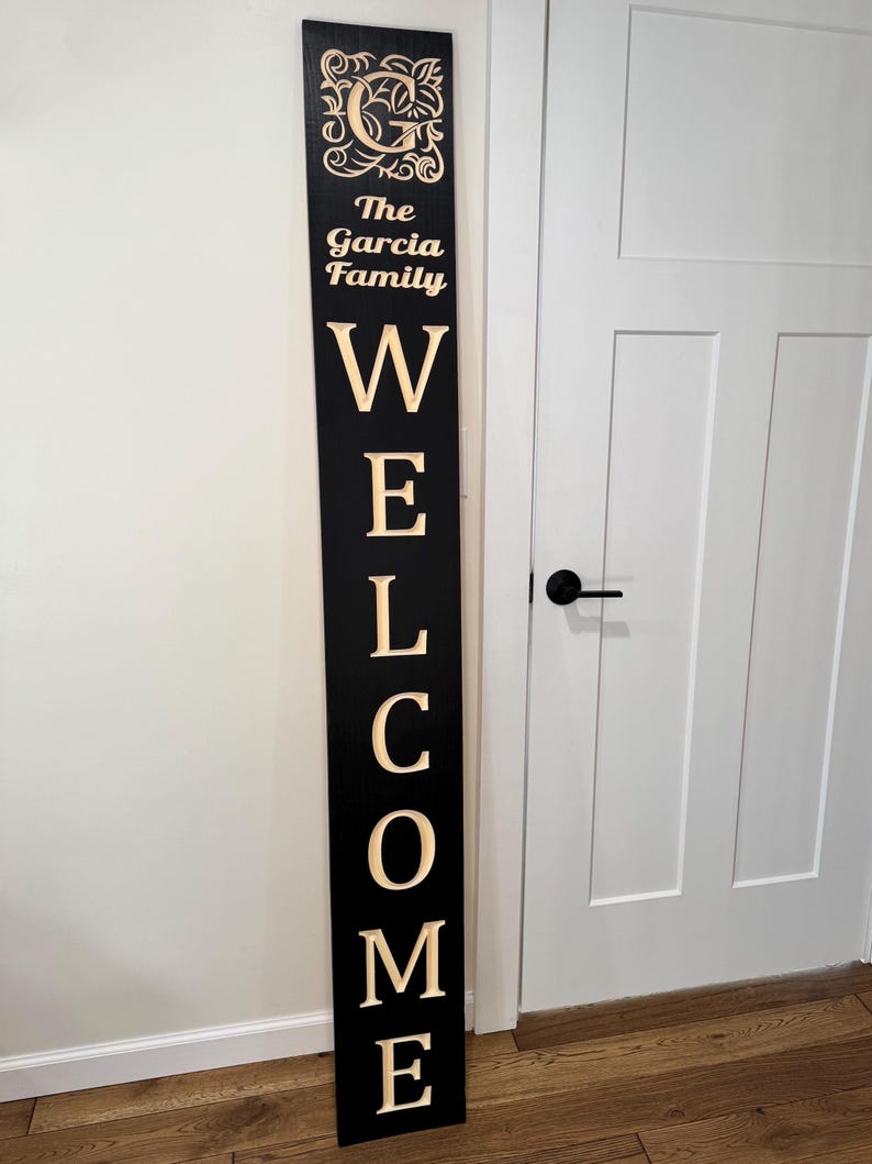 Personalized Welcome Sign for Front Porch | 3D Carved Wood | Custom ...