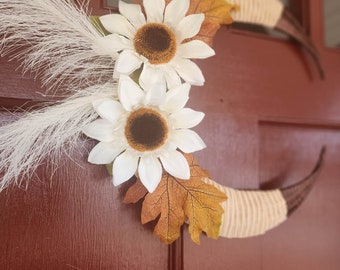 Fall Boho-Chic Wreath | Crescent Moon Wreath | Bohemian Decor | 13" Wreath