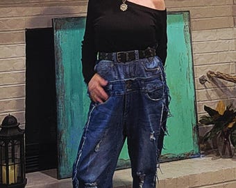 Patchwork Jeans • DKNY & Cyclone Denim Mashup • Distressed Upcycled Streetwear