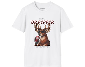 Koszulka retro Dr Pepper Deer – zabawna koszulka z grafiką jelenia